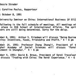 Announcements, 1991-10-08. ...