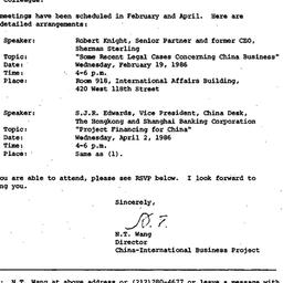 Announcements, 1986-01-27. ...