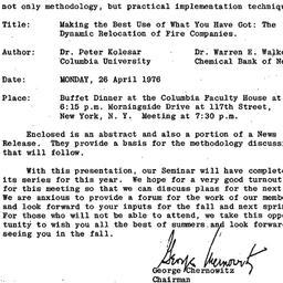 Announcements, 1976-04-06. ...