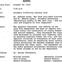 Minutes, 1975-10-30. Mathem...