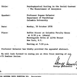 Announcements, 1978-10-12. ...