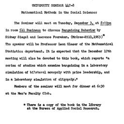 Announcements, 1963-11-26. ...