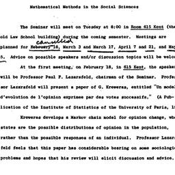 Announcements, 1964-02-07. ...