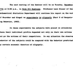 Announcements, 1963-12-05. ...