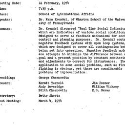Minutes, 1974-02-11. Mathem...