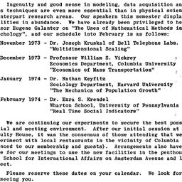 Announcements, 1973-11-21. ...