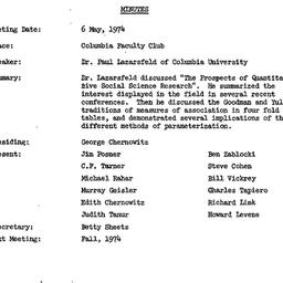 Minutes, 1974-05-06. Mathem...