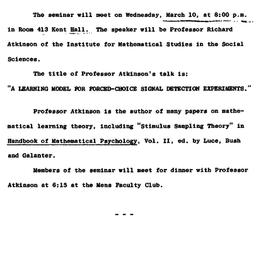 Announcements, 1966-03-02. ...