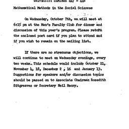 Announcements, 1965-10-07. ...