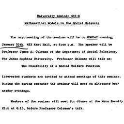 Announcements, 1966-01-14. ...
