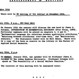 Announcements, 1965-12-14. ...