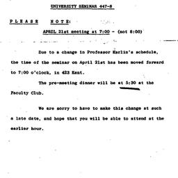 Announcements, 1966-04-21. ...