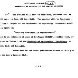 Announcements, 1965-11-23. ...