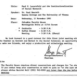 Announcements, 1981-10-27. ...