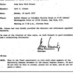 Announcements, 1977-04-05. ...
