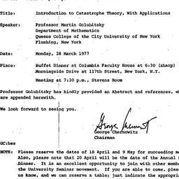 Announcements, 1977-03-07. ...