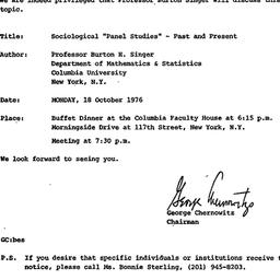 Announcements, 1976-09-23. ...