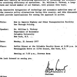 Announcements, 1977-01-12. ...