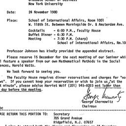 Announcements, 1980-11-07. ...