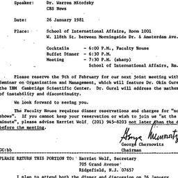 Announcements, 1981-01-13. ...