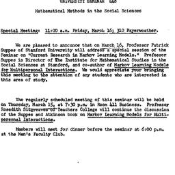Announcements, 1962-03-02. ...