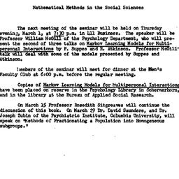 Announcements, 1962-02-16. ...