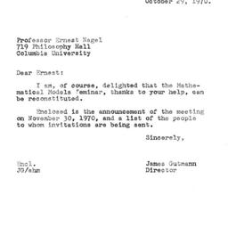Correspondence, 1970-10-29....