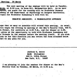 Announcements, 1967-03-22. ...