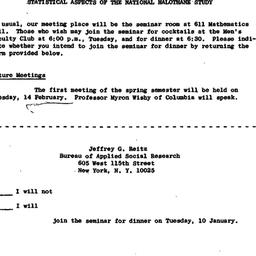 Announcements, 1967-01-04. ...