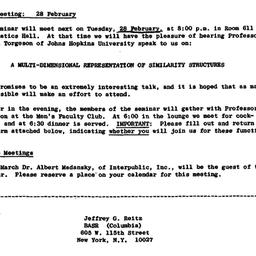 Announcements, 1967-02-20. ...