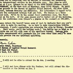 Announcements, 1972-01-03. ...