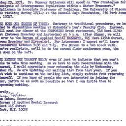 Announcements, 1971-11-29. ...
