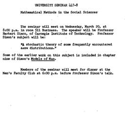 Announcements, 1963-03-08. ...