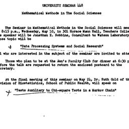 Announcements, 1961-04-26. ...