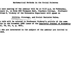 Announcements, 1960-12-15. ...