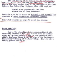 Announcements, 1965-04-04. ...