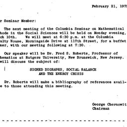 Announcements, 1975-02-21. ...