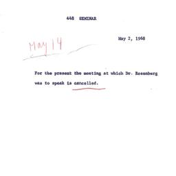 Announcements, 1968-05-02. ...