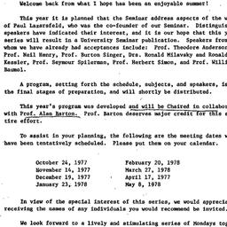 Announcements, 1977-09-13. ...