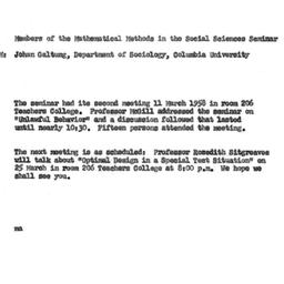 Announcements, 1958-03-21. ...