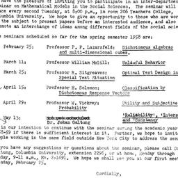 Announcements, 1958-02-14. ...