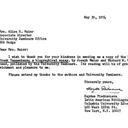 Correspondence, 1974-05-30....