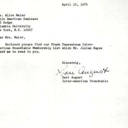Correspondence, 1974-04-10....