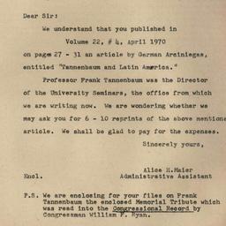 Correspondence, 1970-05-05....