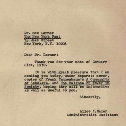 Correspondence, 1970-01-28....