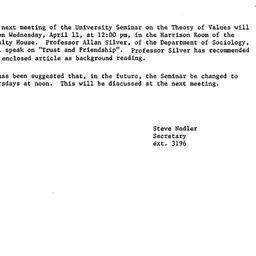 Announcements, 1984-04-11. ...