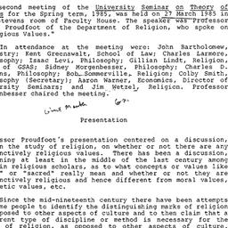 Minutes, 1985-03-27. The Th...