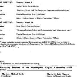 Announcements, 1997-03-03. ...