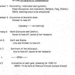 Schedules, Ethics, Moral Ed...