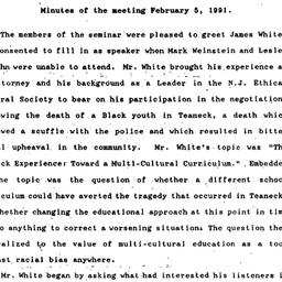Minutes, 1991-02-05. Ethics...